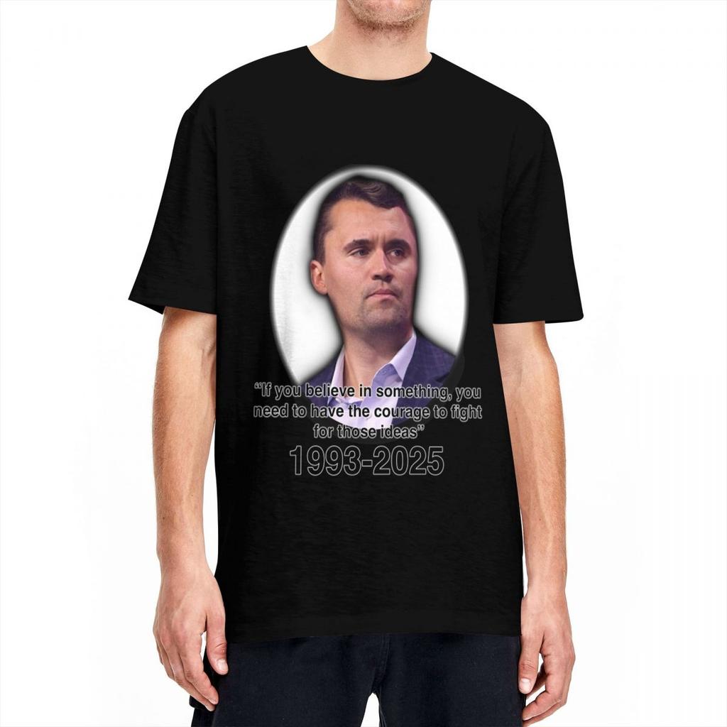 Justice For Charlie Kirk T Shirts Cotton Vintage T-Shirt Round Neck Legends Never Die Tee Shirt Short Sleeve Clothing Plus Size