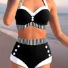 Сексуальне бікіні з високою талією, жіночий купальник, ремінець на животі, на грудях, пляжний купальник, жіночий літній купальник