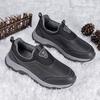 Winter Pu Leather Cotton Shoes Men Middle-Aged Couples Walking Cotton Shoes Plush Warm Slip-On Loafers Shoes Gift for Parents
