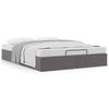 Ottoman Bed without Mattress Gray 140 x 190 cm Faux Leather