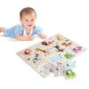 Dřevěný kolíček Puzzle Baby Děti Kreslená zvířata Vzdělávací hračka pro rané učení