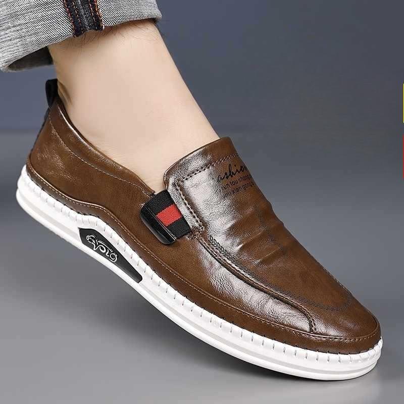 

Модная весенне-летняя новая дизайнерская деловая повседневная обувь для мужчин, модная белая обувь для вождения, мужская однотонная кожаная обувь, лоферы для мужчин 38 коричневый