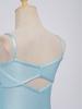 Girls Ballet Mesh Dance Dress Spaghetti Straps Cutout Back Cross Ruched Front Built In Briefs