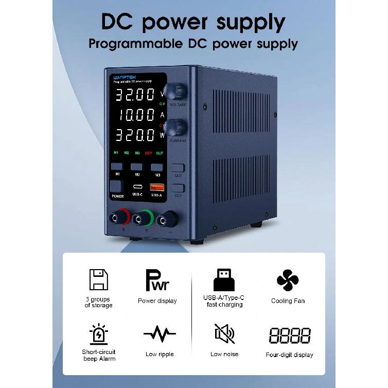 Laboratory power supply 32V 10A adjustable DC power supply with three sets of data storage With USB and Type-C fast charging