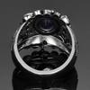 Vintage Round Faux Amethyst Inlaid Carved Flower Women Finger Ring Jewelry Gift