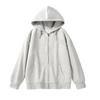 CVC cotton wool composite milk silk 320g back-necked plain zipper hoodie for women