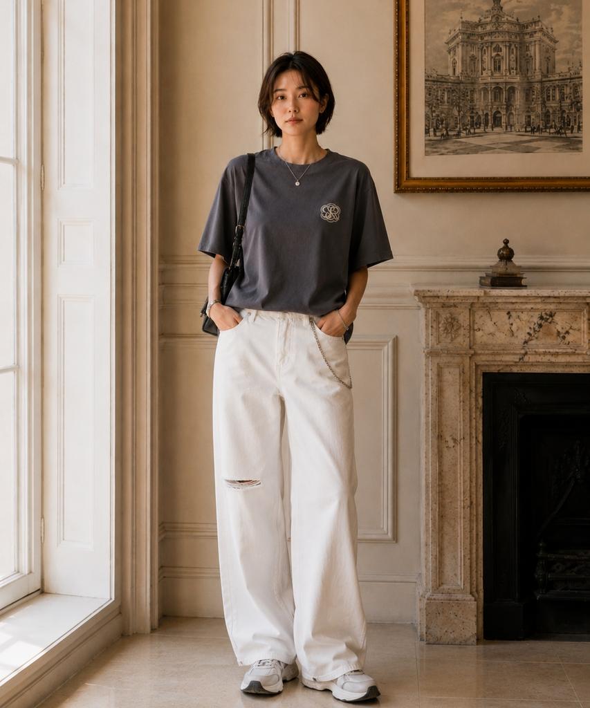 Seuteijial Signature Serve Short Sleeve T-Shirt [Charcoal]
