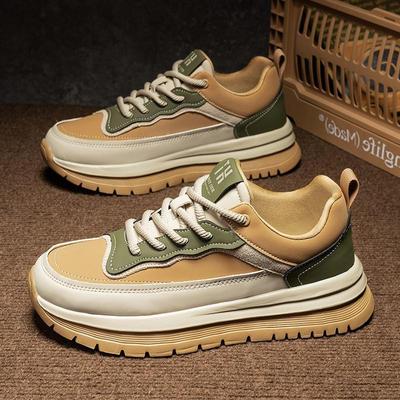 Men's 2024 Fall/Winter Thick-Soled Sports Shoes: Lightweight, Color-Matching, Height-Enhancing, Casual Fashion Sneakers