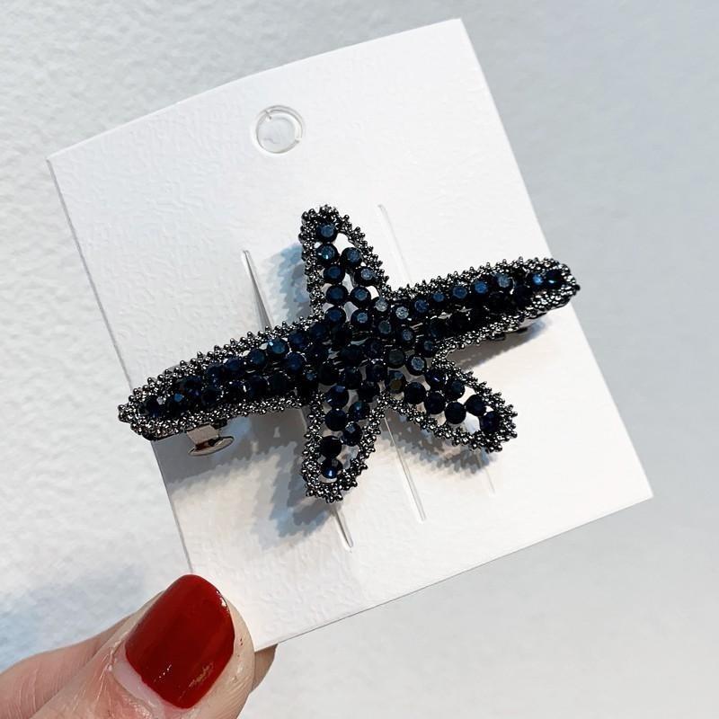 Starfish Rhinestone Hair Clip: Shiny, Sweet, Cool Style for Hot Girl Bangs