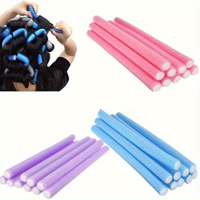 20Pcs Flexible Heatless Hair Rollers Soft Foam Twist Curl Rods for DIY Curly Hair Styling Random Colors 14x240mm Set