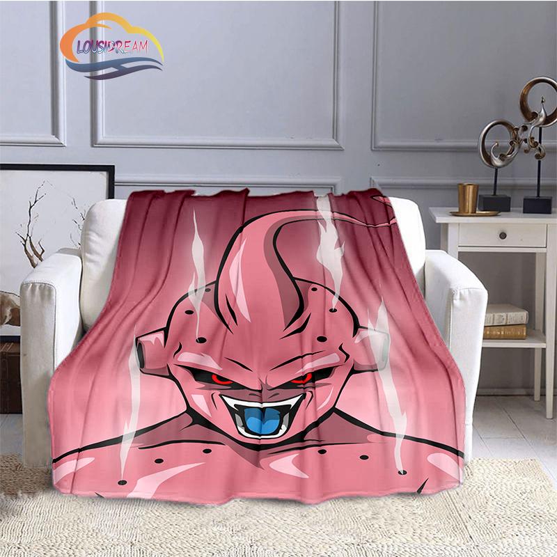 Japanische Animation Rolle Majin Buu 3D-Druck Tagesdecke Decke Anime-Charaktere Buu Flanelldecken Überwurfdecken