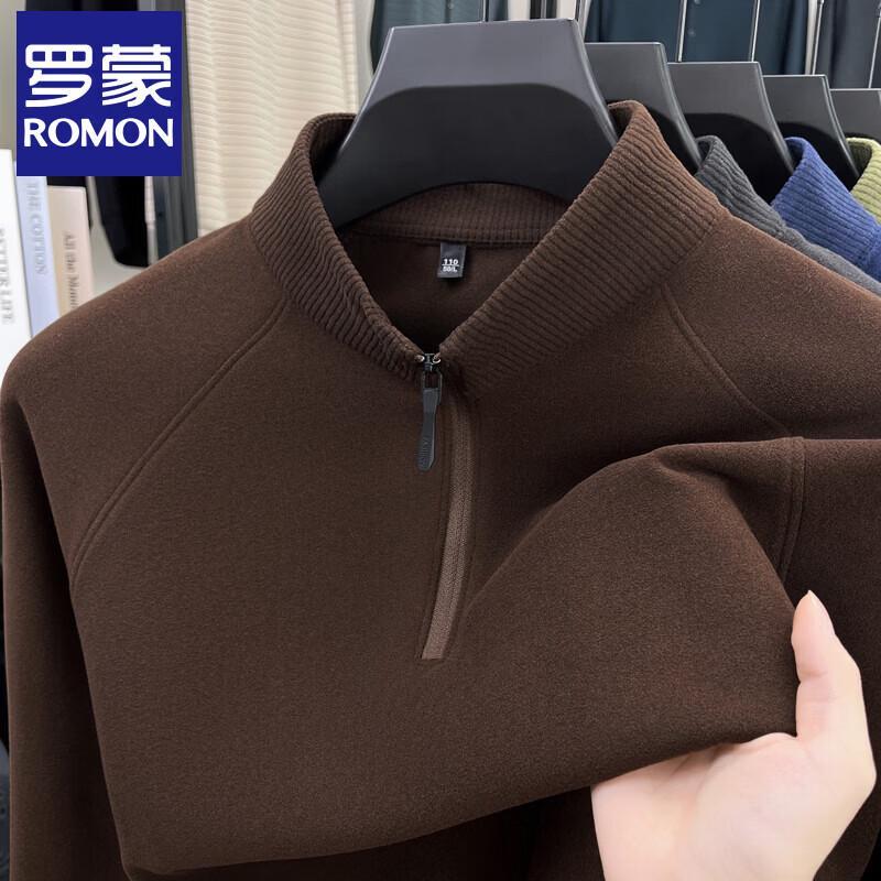 Luomeng Men s Half-Zip Thermal Fleece Stand Collar Sweatshirt XL