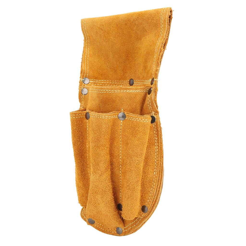 Thickened Tool Waist Bag Durable Multifunctional Yellow Cowhide Hardware Tool Storage Toolkit