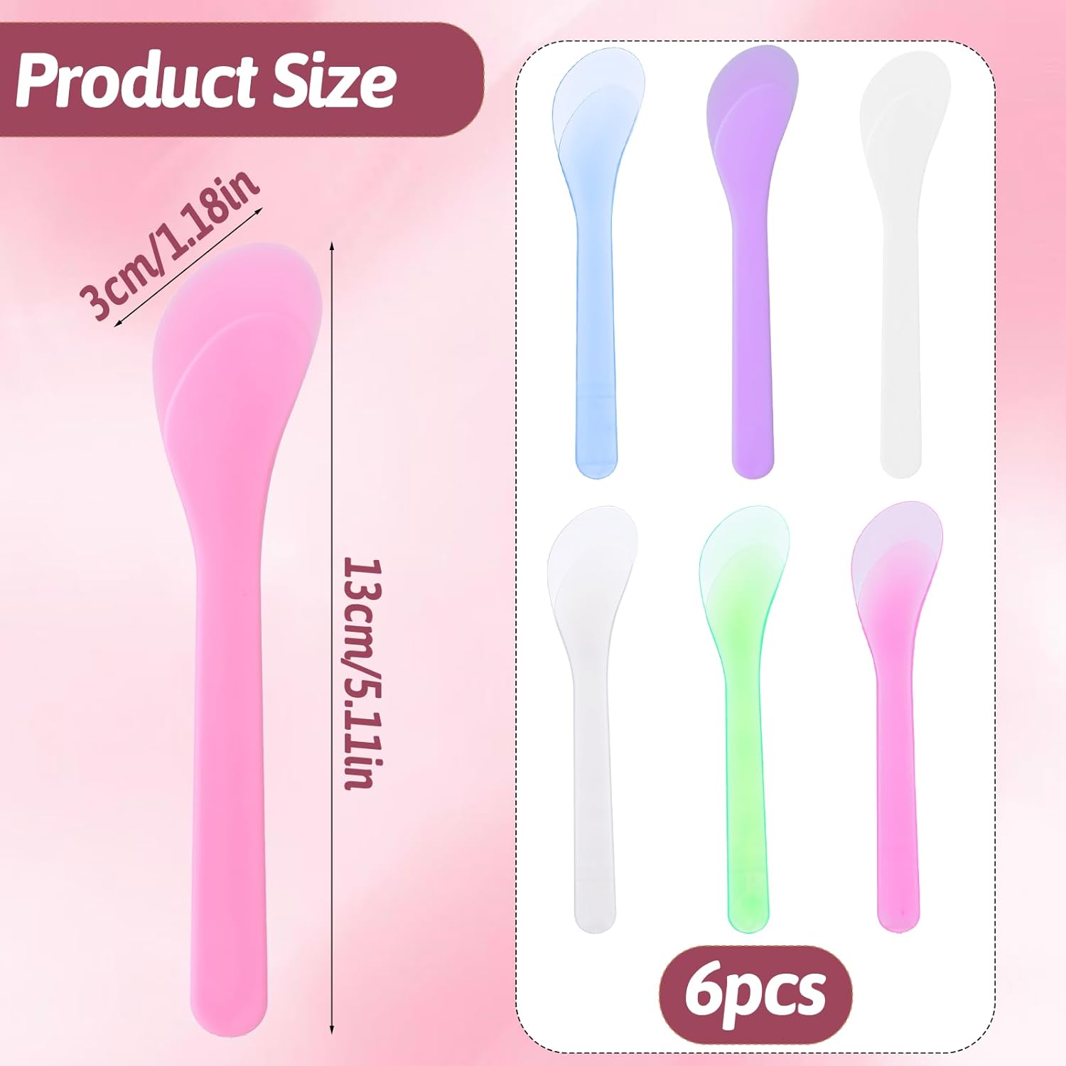 6 шт. Лопаточки-совки для макияжа, пластиковые ложки для красоты, многоразовые ложки для смешивания косметических масок, кисть для крема, инструменты для макияжа для лосьонов, крема и инструмент для отбора проб (6