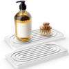 2Pieces Natural Water Absorbing Stone Soap Holder Tray For Bathroom Countertop And Sink Organization Counter Top
