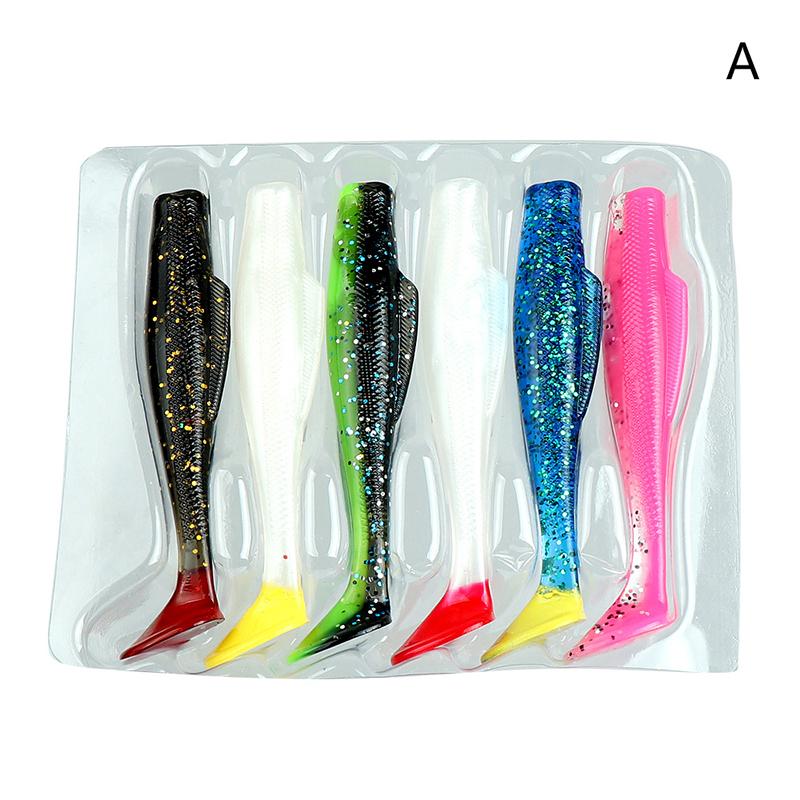 6Pcs/Lot Soft Swimbait 9Cm 4.4G Floating T-Tail Fishing Lure Tpr Paddle Tail Soft Lure Material Fishing Baits Fishing Tackle Pes