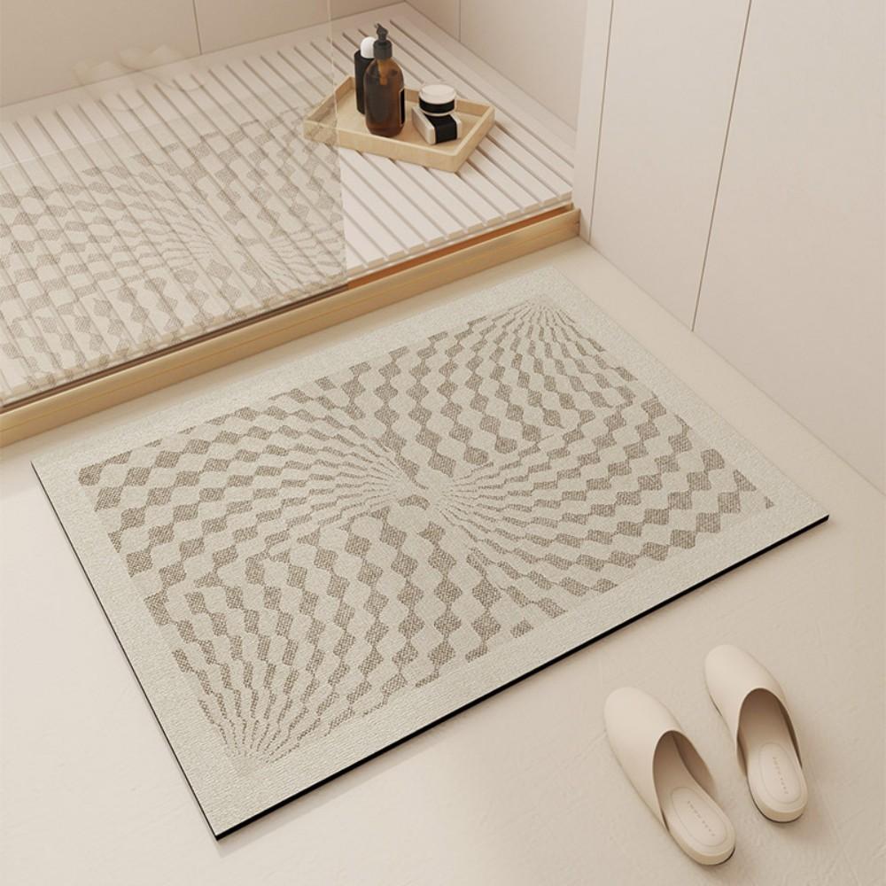 Cream-Style Diatom Mud Anti-Slip Floor Mat, Bathroom, Entrance Carpet, Water-Absorbing Floor Mat, Home Decoration