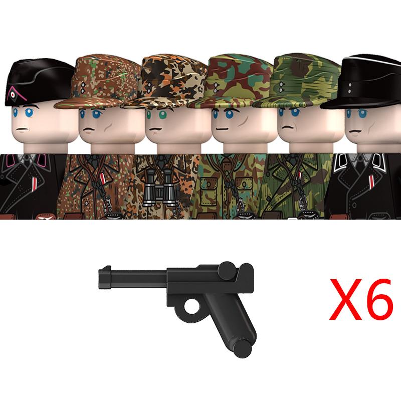 Ungiftige Militär-Zweiter Weltkrieg Deutsche Marine Panzer Truppen Bausteine USA 101. Großbritannien Sowjetunion Soldaten Infanterie Waffen Steine Spielzeug Kinder