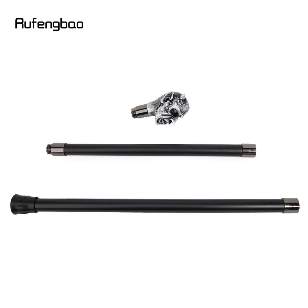 Silver Resin Skull Monster Head Walking Cane Fashion Decorative Steel Stick Gentleman Elegant Cosplay Cane Knob Crosier 94cm