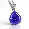 CERTIFIED 54 Ct Natural Sapphire 925 Sterling Silver Purple Pear Cut Pendant AI-111-NS