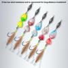 5Pcs Fishing Metal Spinners Lures with Sharp Hooks 360-Degree Rotating Wobbler Jigging Spoon Lures Fishing Accessories