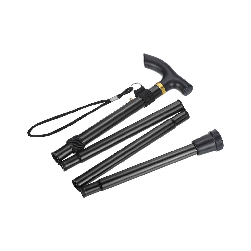 METERXITY Trekking Poles - Foldable Hiking Walking Sticks, Telescoping & Folding, Unisex, Walking & Backpacking (33-37"), Black