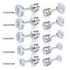 European and American Four-Claw Zircon Earrings: Embossed Anti-Slip Double Diamond Cartilage Studs