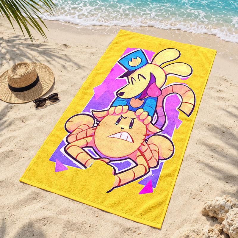 Dog Man Microfiber Beach Towel Quick Dry Sand Free Lightweight Beach Towels for Travel Swimming Camping