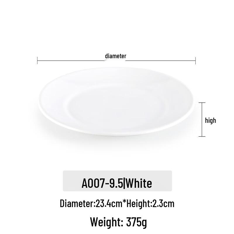 Commercial Melamine White Round Flat Plate
