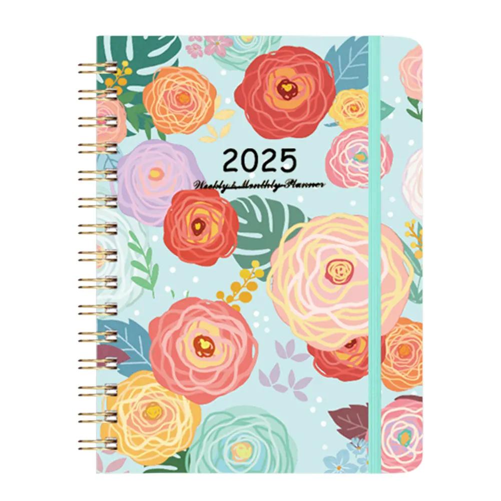 2025 A5 Weekly Planner Notebook Spiral Bound Monthly Planner Calendar Planner for Office School