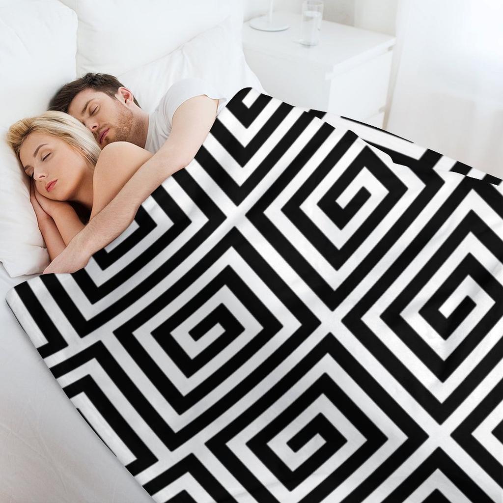Greek Key Pattern 122 Black and White Throw Blanket Large Blankets For Bed Luxury St Blankets and Throws Blankets