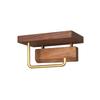 Bathroom Roll Rack Home Wall Mounted Storage Paper Towel Holder Black Walnut Toilet Roll Paper Holder No-Punch Home Decoration