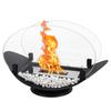 Modern Tabletop Fireplace Hotel Villa Indoor Ethanol Fire Pit Metal Matte Black Portable for Gathering Decoration