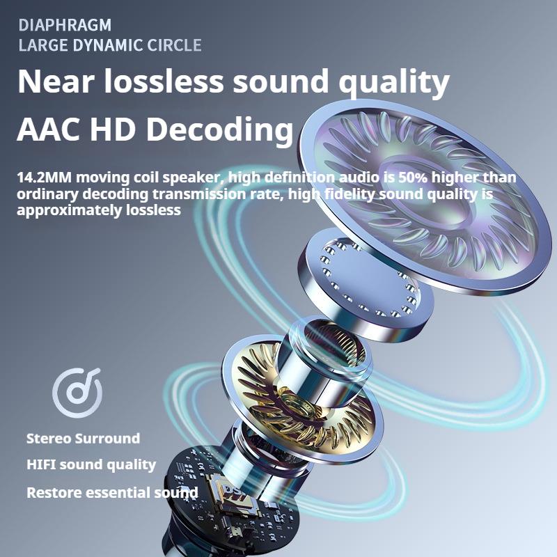 For Live Karaoke HD Screen Wireless Bluetooth 5.4 Headphones HiFi Sound Neckband Earphones Sports Gamer Headsets Noise Reduction