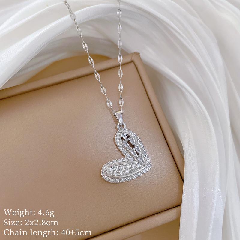 Guochao Slightly Inlaid Empty Love Accessories Live Broadcast Court Style Full Of Diamonds Inlaid With Luxury Necklaces