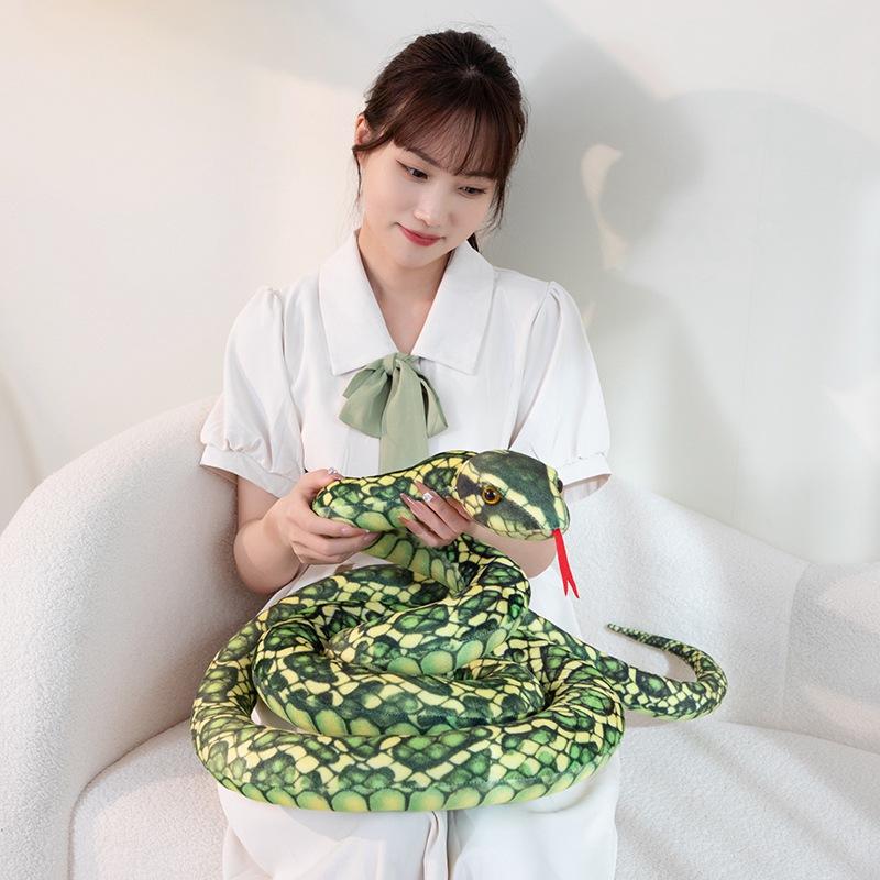 Creative Simulation Snake Cobra Doll Plush Toy Big Snake Zodiac Snake Doll Boy Tricky Birthday Gift