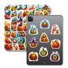   50Pcs Halloween Spooky Stickers - 2x1.8 Inch Durable Adhesive Decals for Phone, Laptop, Luggage, Party Decor