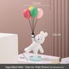Teddy Bear Balloon Resin Figurine: Cute Wedding Gift and Girlish Room Ornament