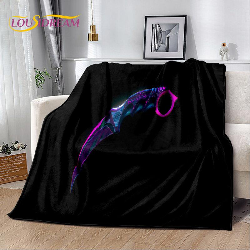 CS,knife,Swiss Knife Sword Games Soft Plush Blanket,Flannel Blanket Throw Blanket for Living Room Bedroom Bed Sofa Picnic Cover