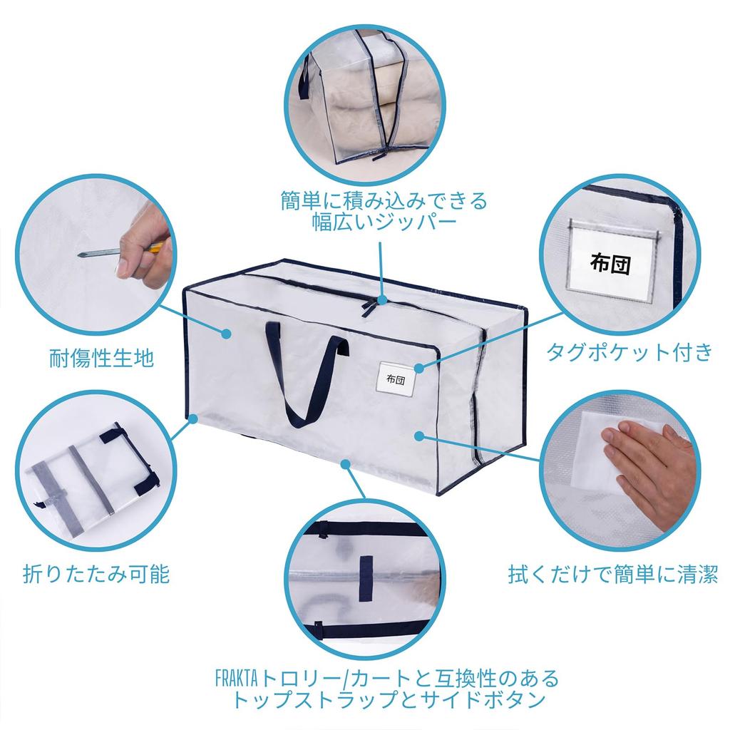 VENO Futon Storage 88L Large Alternative to Cardboard Boxes for Storage Moving Futon Clothing Closet Travel Set of Bags, Backpack-Style, Capacity,