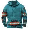 Christmas Men's Hoodie Retro Indian Animal Pattern Cowboy Style Casual Fashion Hooded Sweatshirt Unisex Harajuku Oversized Top