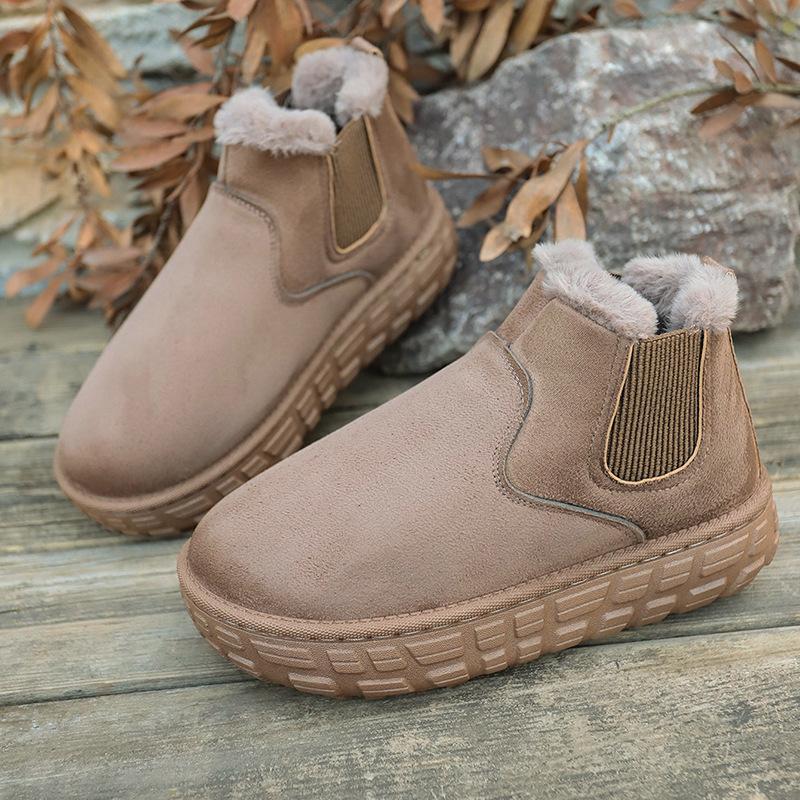 

2025 New Fleece Cotton Shoes To Keep Warm, Increase Height, and Wear Plus-size Snow Boots for Women 42 хаки