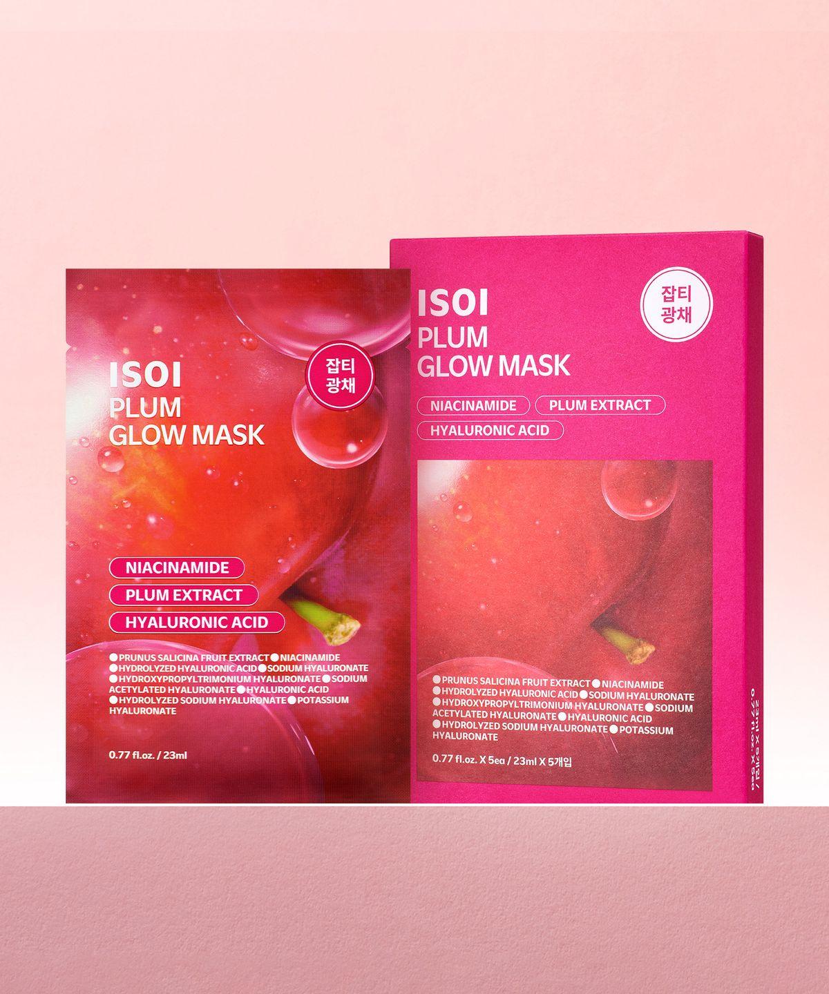 Isoi Plum Glow Mask 23ml (Set, 5 sheets)
