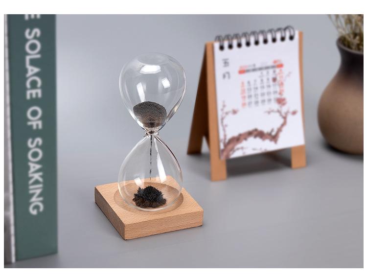 Magnetic Hourglass Quicksand Desktop Ornament - Creative Sandglass Timer Decoration