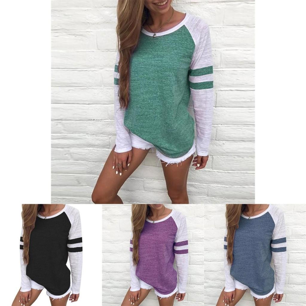 Versatile Women's Casual T-shirt Long Sleeve Striped Fashion Blouse Tops Shirt Plus Size Ideal For Everyday Wear And Special Occasions