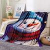 Snowman Print Flannel Blanket, High quality Comfortable for All Seasons, Home Decor, Warmth and Comfort, Perfect for Christmas Gifts