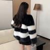 Autumn New Women's Clothing Imitation Fox Fur Imitation Fur Black and White Contrasting Coat Short Slim Temperament Coat