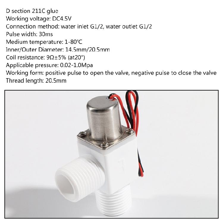 DC 4.5V 1/2" Electric Solenoid for Valve Brass Solenoid for Valve Water Flow