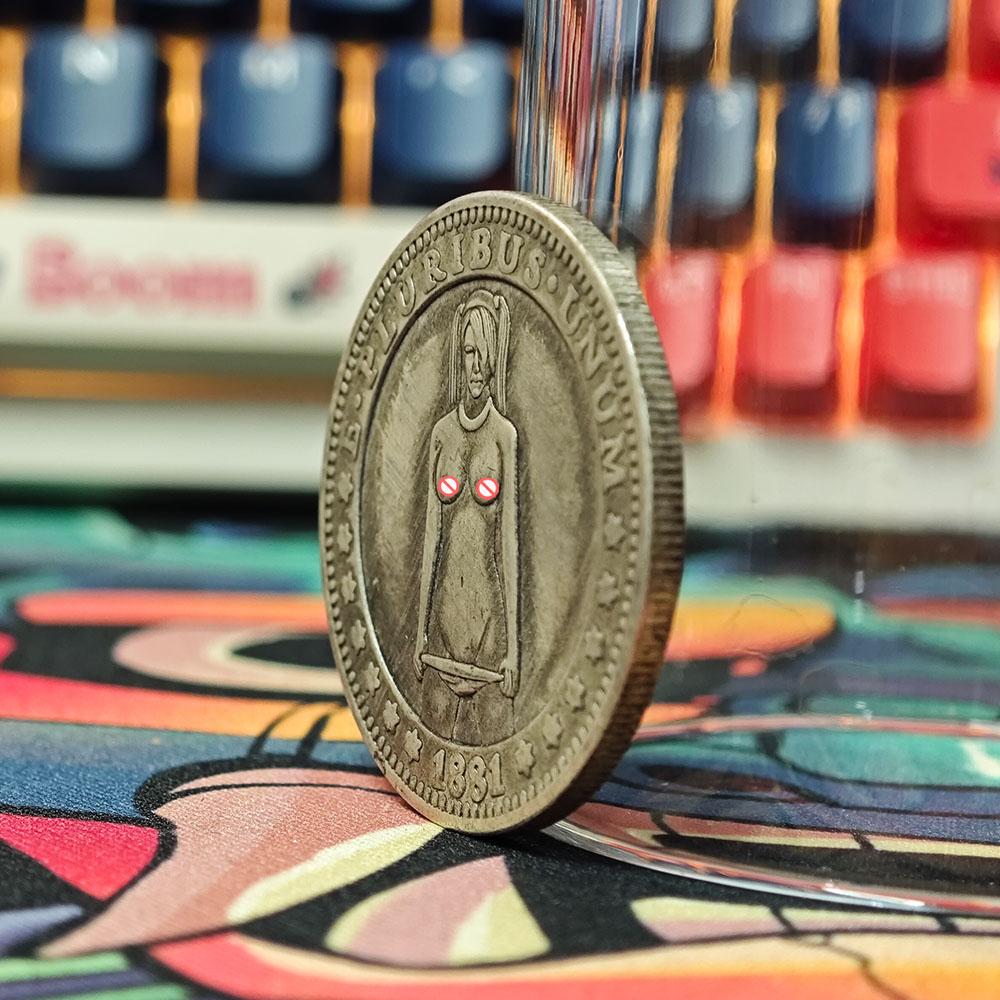 Luxus-Nachtclub-Party-Engel Hobo Nickel Art Paar Münze/US Good Luck Pocket Badge Gedenkmünze Morgan + Geschenktüte