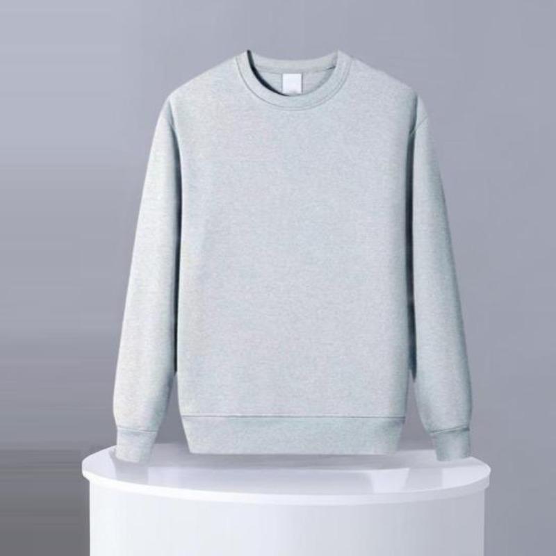 Yousheng Autumn Winter Men Top O Neck Loose Pure Color Elastic Cuffs Pullover Mid Length Sport Daily Wear School Sweatshirt